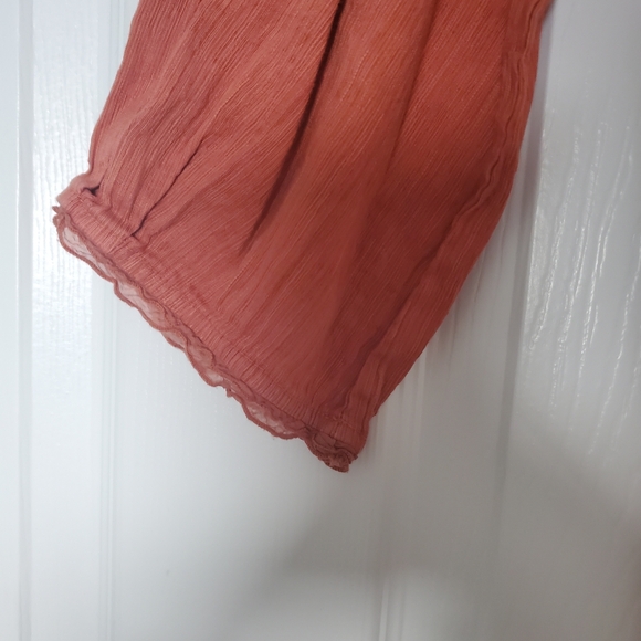 KLEEN Silk Linen Blend Womens XL Lagenlook Terracotta Orange Top - Picture 5 of 7